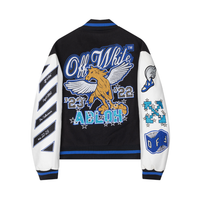 Off-White Off-W Varsity Jacket Negro Blanco 2