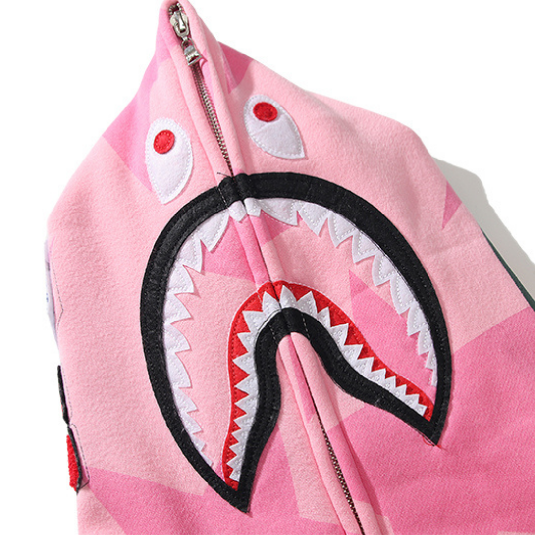 Bape Shark Hoodie Estrellas Rosa