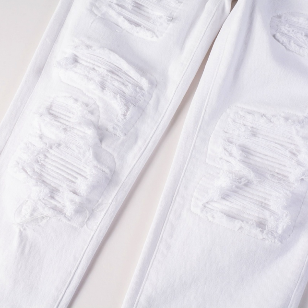 Amr White Ripped Jeans Blanco