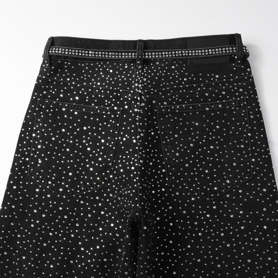 Purple Black Diamonds Jeans Estrellas Negro Blanco