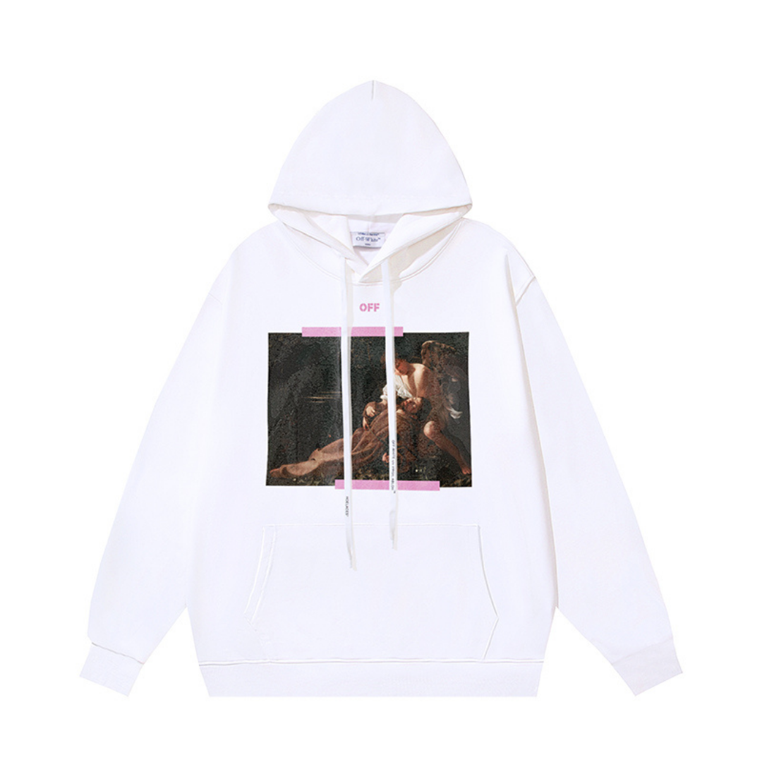 Off-White Off-W Monogram Hoodie - Negro Rosa