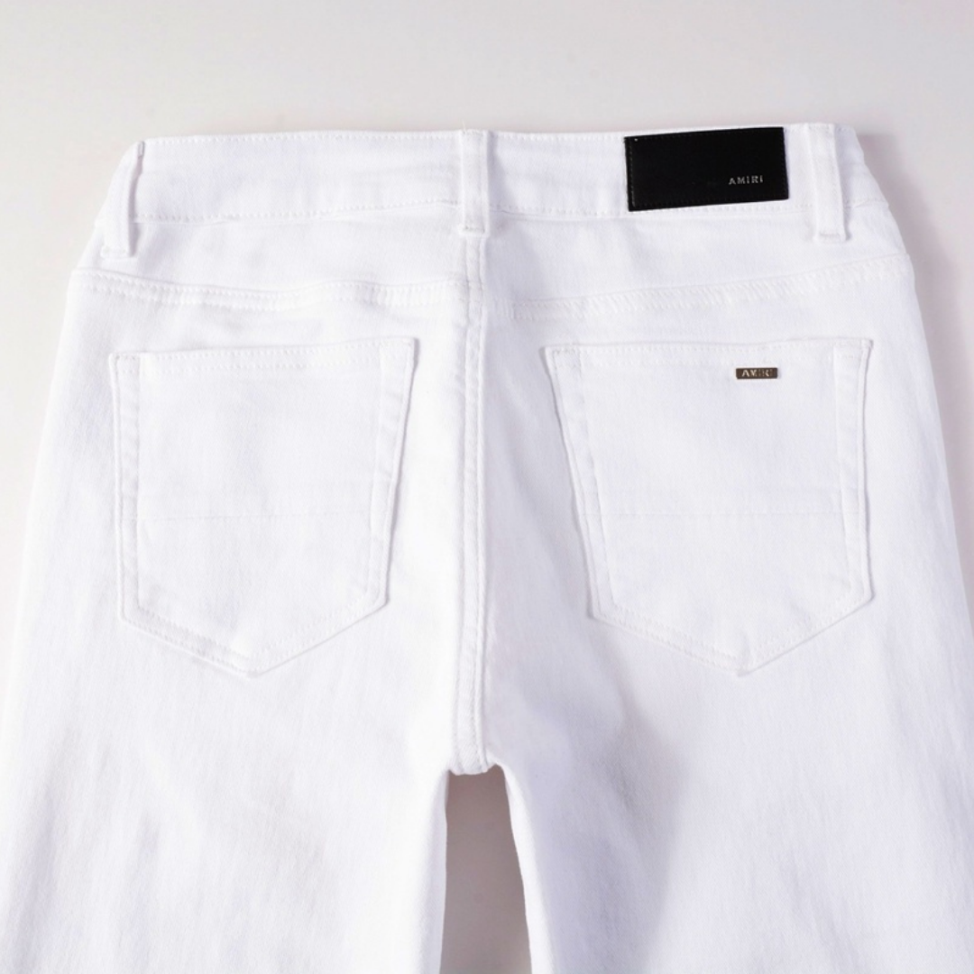 Amr White Ripped Jeans Blanco