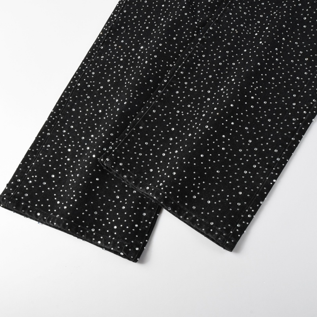 Purple Black Diamonds Jeans Estrellas Negro Blanco