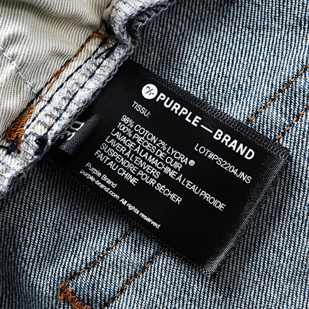 Purple Flared Jeans Lavado Claro Roturas