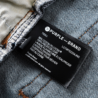 Purple Flared Jeans Lavado Claro Roturas