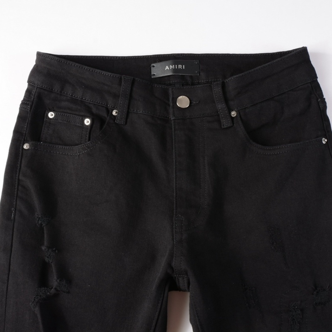Amr Bandana Black Ripped Jeans Negro 2