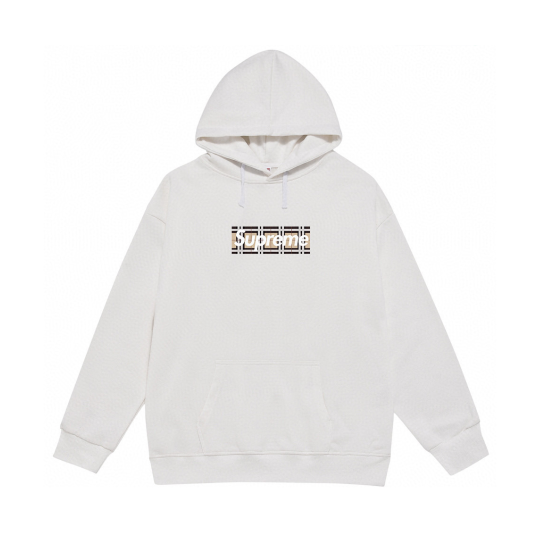 Buzo Supreme Blanco Cuadros Beige