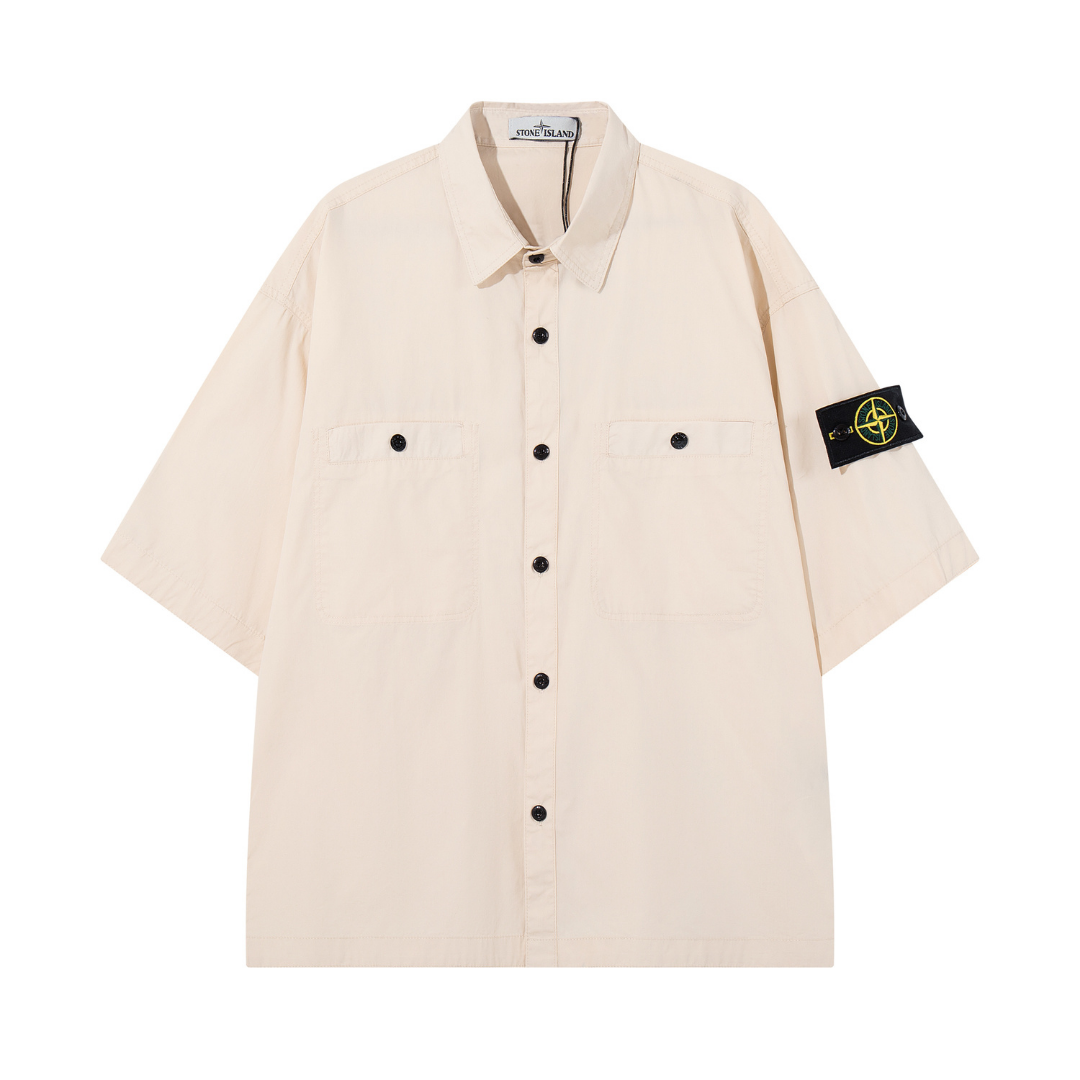 Tactic Monogram Shirt - Beige Crisp Blanco Logo Verde