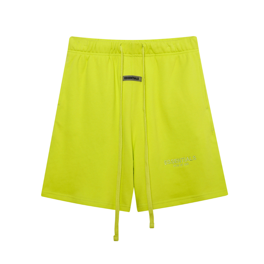 Essentials Shorts Liso Verde Logo Blanco