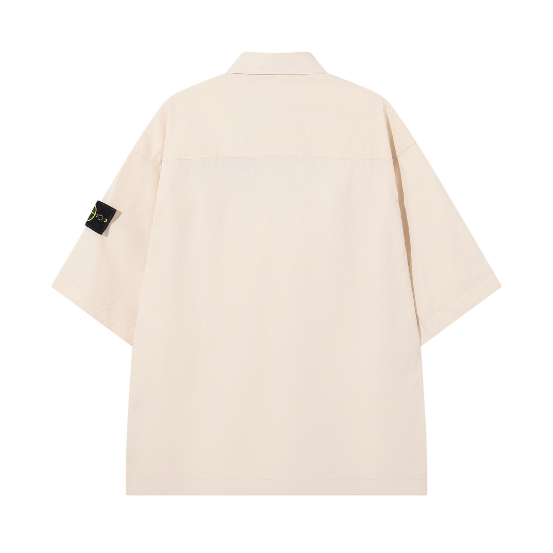 Tactic Monogram Shirt - Beige Crisp Blanco Logo Verde
