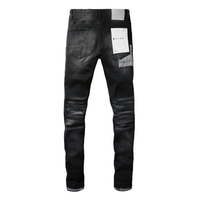 Purple Gradient Black Jeans Liso Negro Roturas