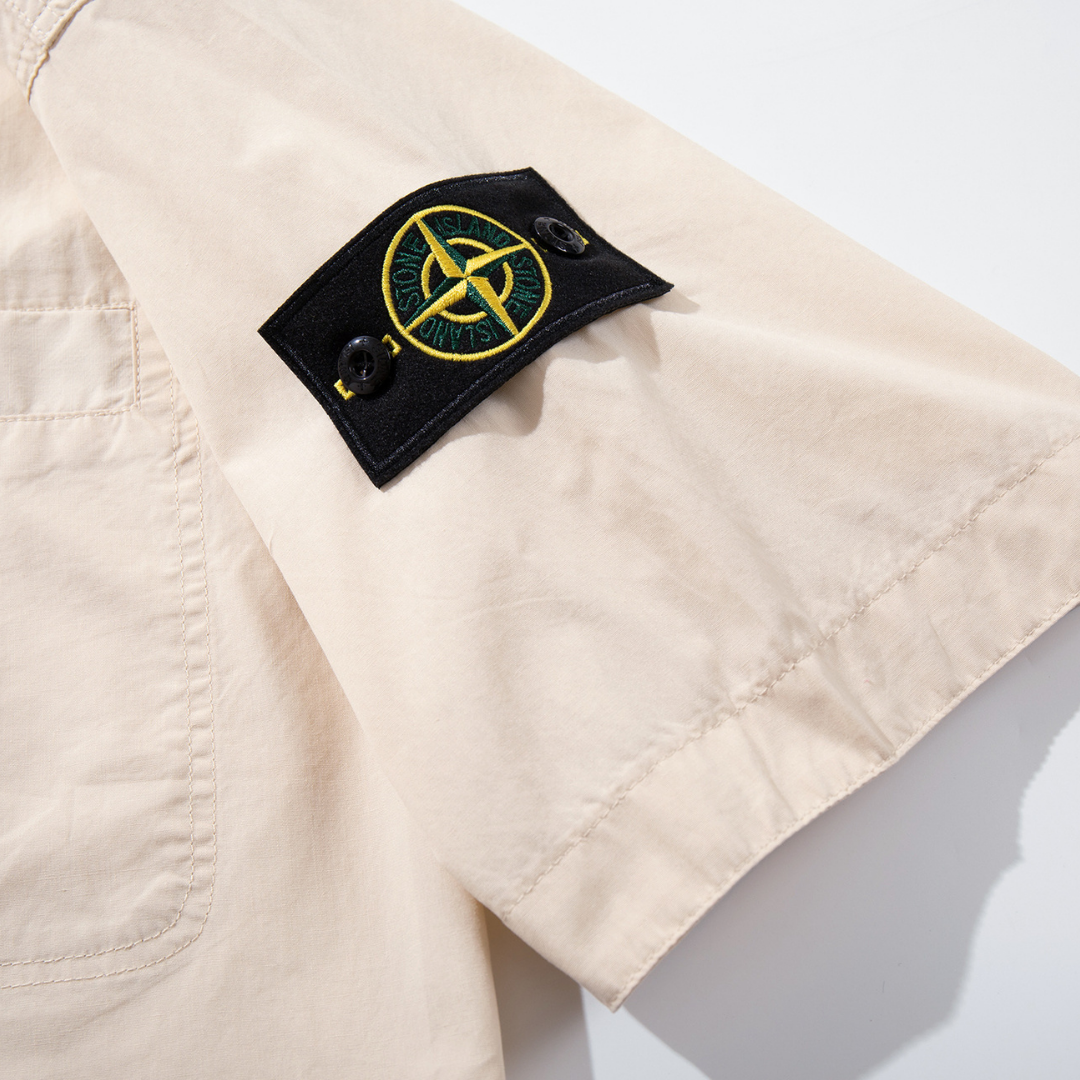 Tactic Monogram Shirt - Beige Crisp Blanco Logo Verde