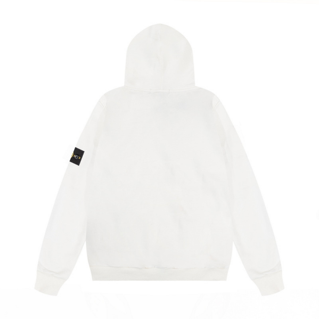 Buzo Stone Island Blanco Claro Blanco Bandas