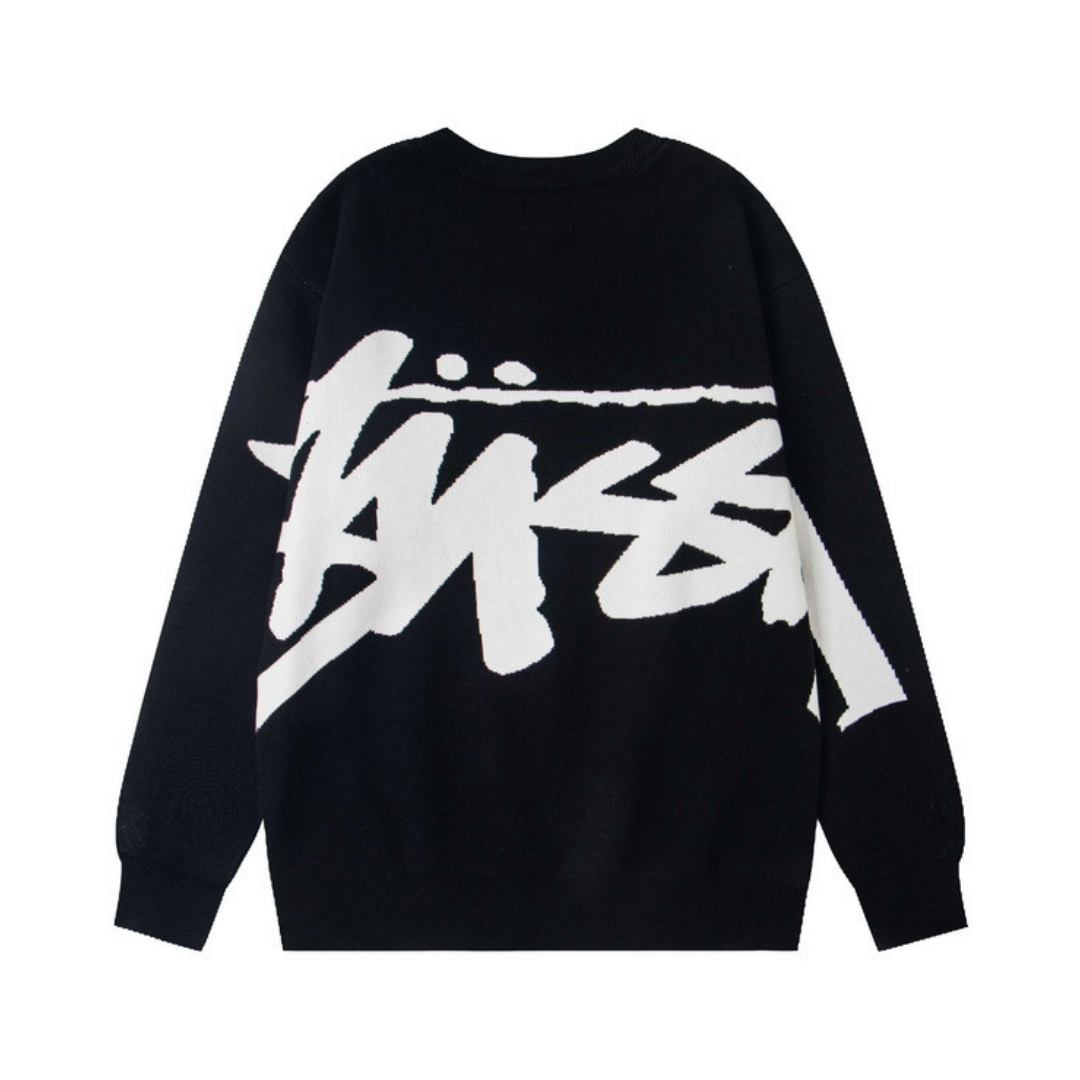 Buzo Stussy Negro Negro Hueso