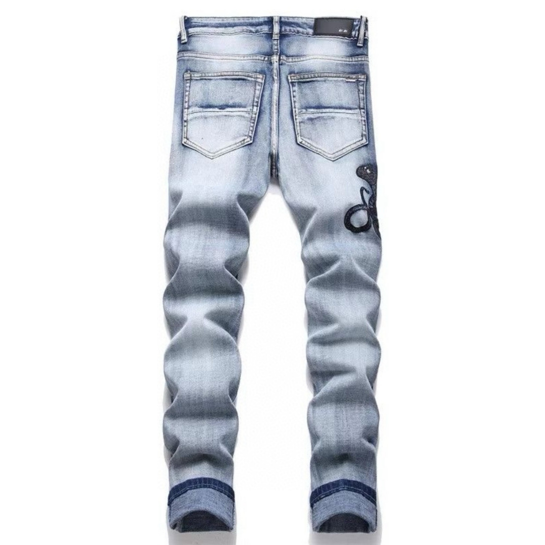 Amr Black Snake Jeans Negro 2