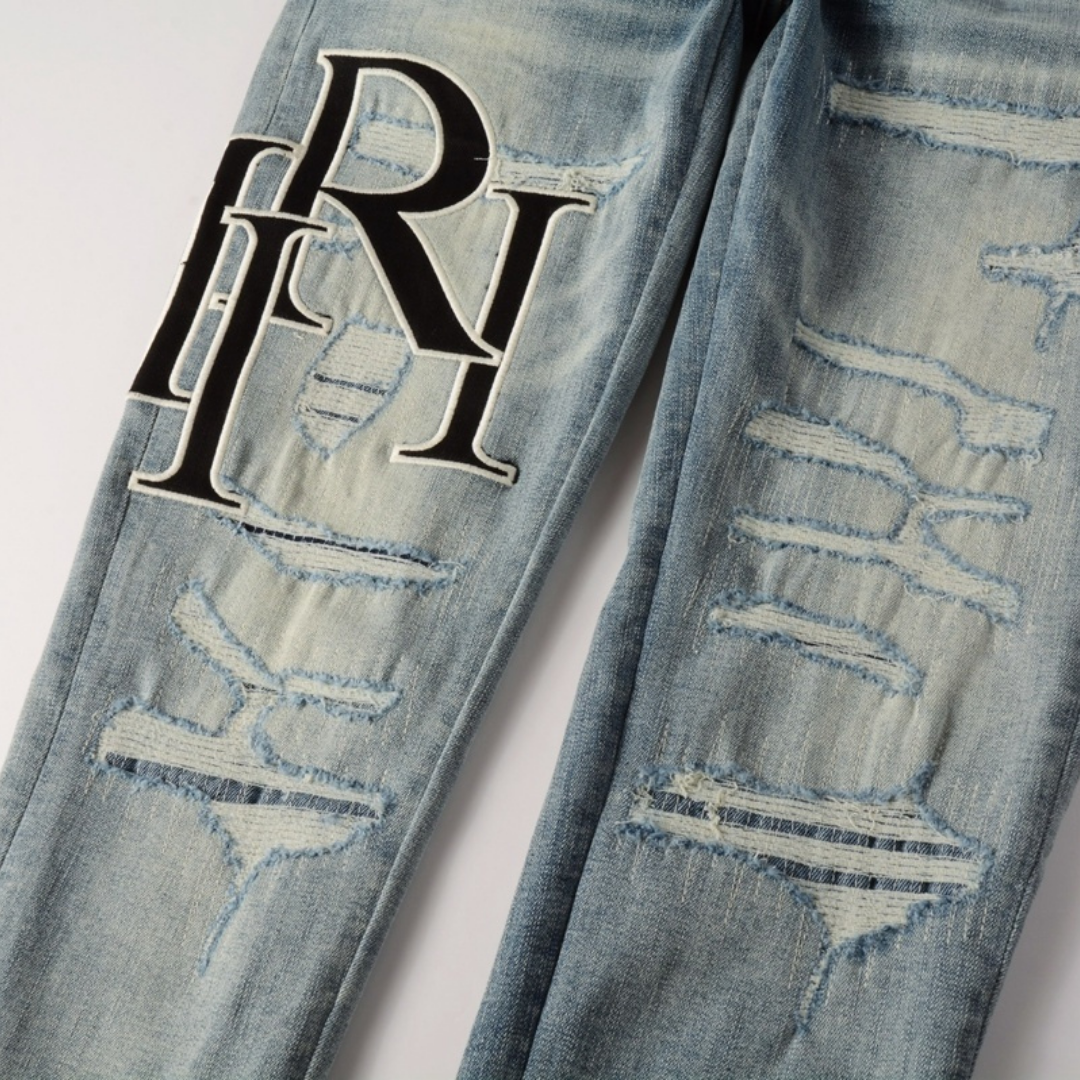 Amr Staggered Blue Jeans Azul 2