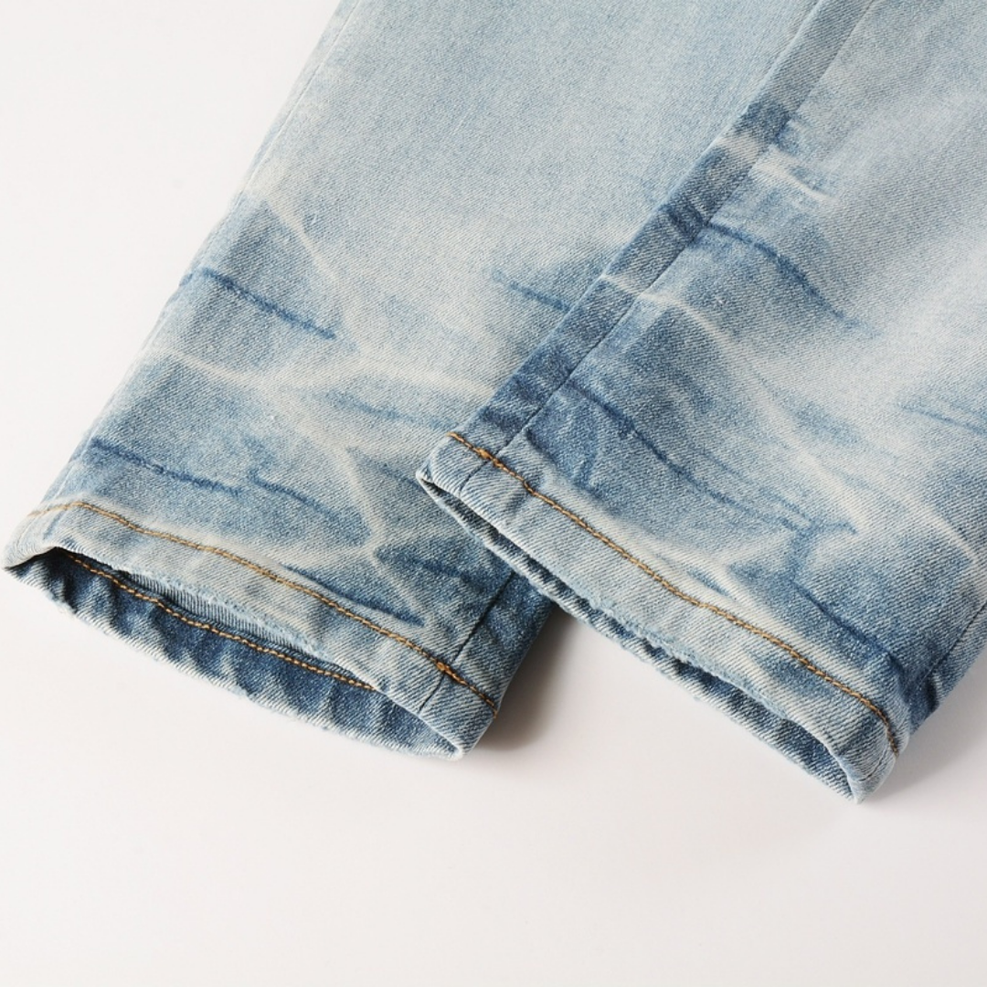 Amr Light Blue Patch Jeans Azul 2