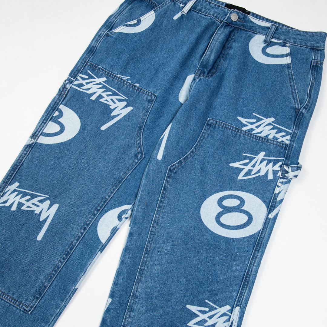 Stussy Jeans Azul Logotipos Ocho