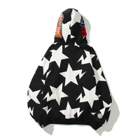 Bape Shark Hoodie Estrellas Negro