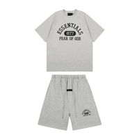 Essentials Short Set Lavado Claro Logo Negro