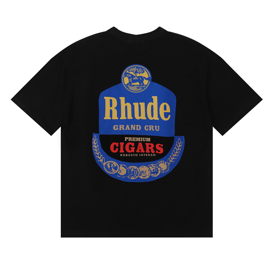 Camiseta Rh*de Blanco Azul Logo Dorado