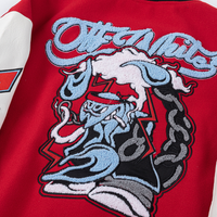 Off-White Off-W Varsity Jacket Coral Blanco Diagonales