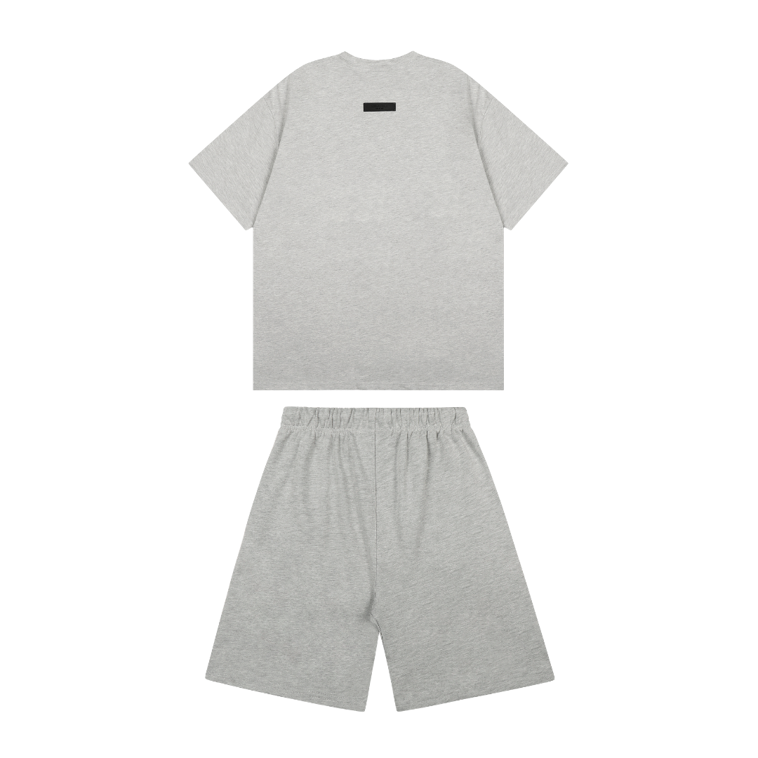 Essentials Short Set Lavado Claro Logo Negro