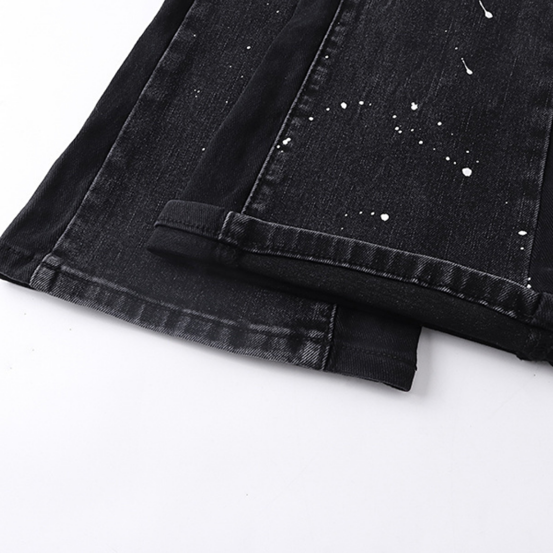 Pantalon Purple Brand Estrellas Negro Blanco