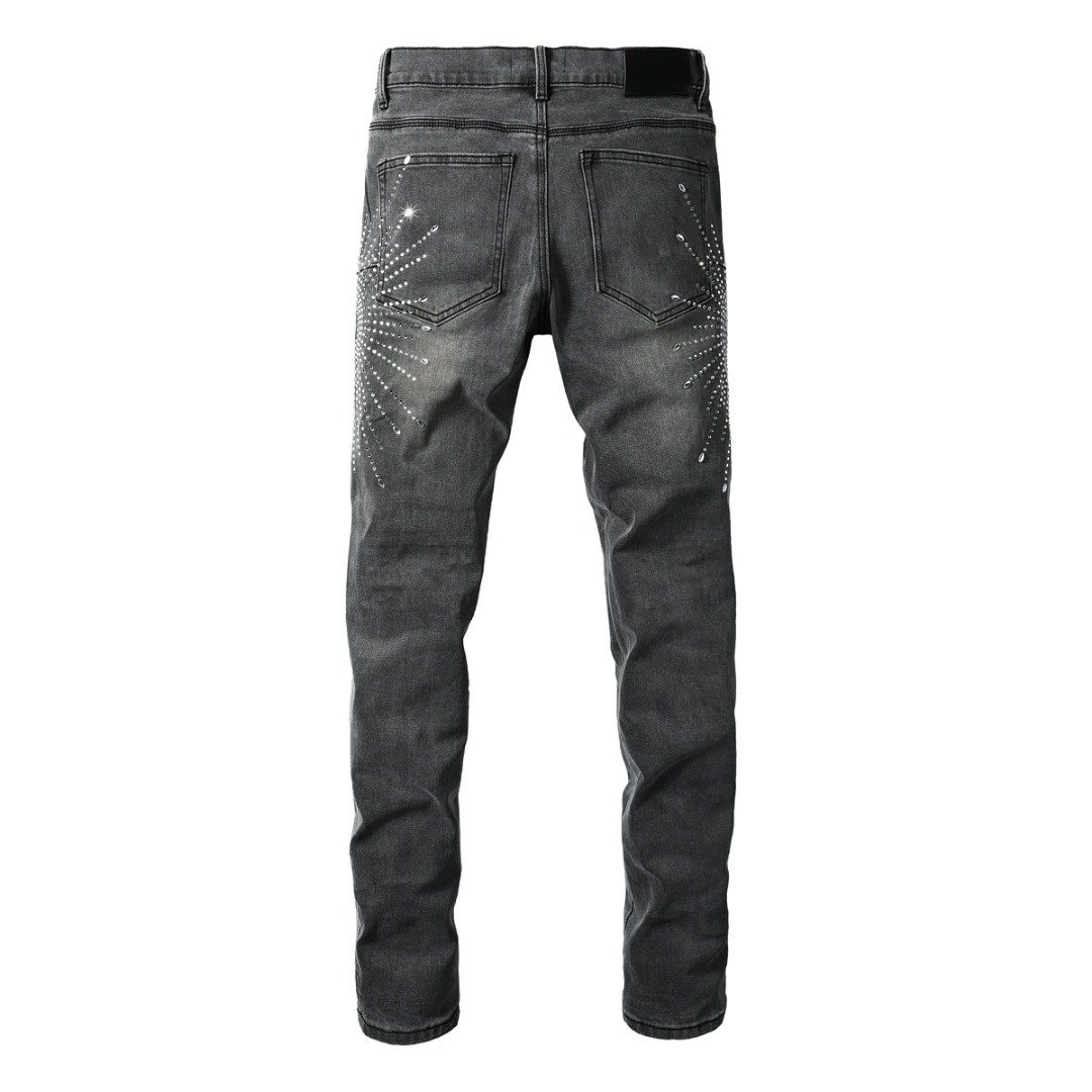 Purple Grey Diamonds Jeans