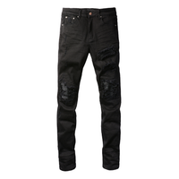 Amr Black Patch Jeans Negro 2
