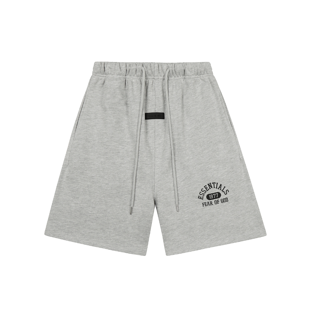 Essentials Shorts Blanco Logo Negro 5