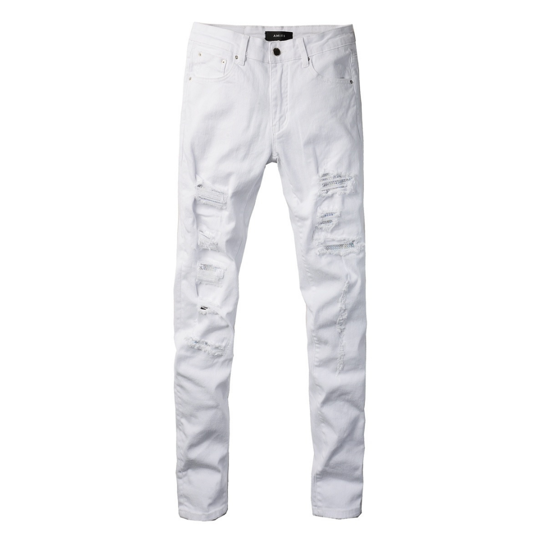 Amr White Ripped Jeans Blanco 2