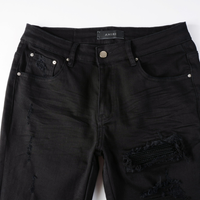 Amr Black Patch Jeans Negro 2