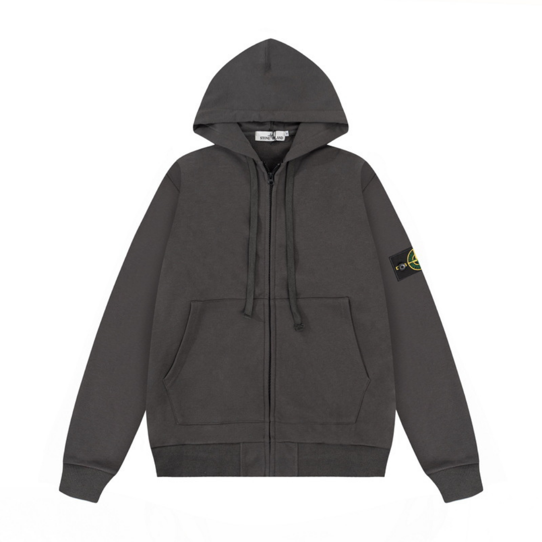Buzo Stone Island Gris Gris Parche Brújula