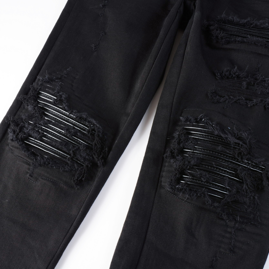 Amr Black Patch Jeans Negro 2