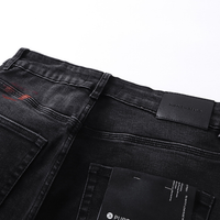 Purple Distressed Paint Jeans Estrellas Negro Blanco