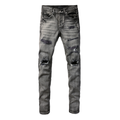 Purple Grey Ripped Jeans