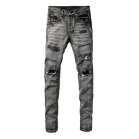 Purple Grey Ripped Jeans Lavado Claro Roturas 2