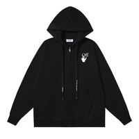 Off-White Off-W Monogram Zip Hoodie Marron Calavera