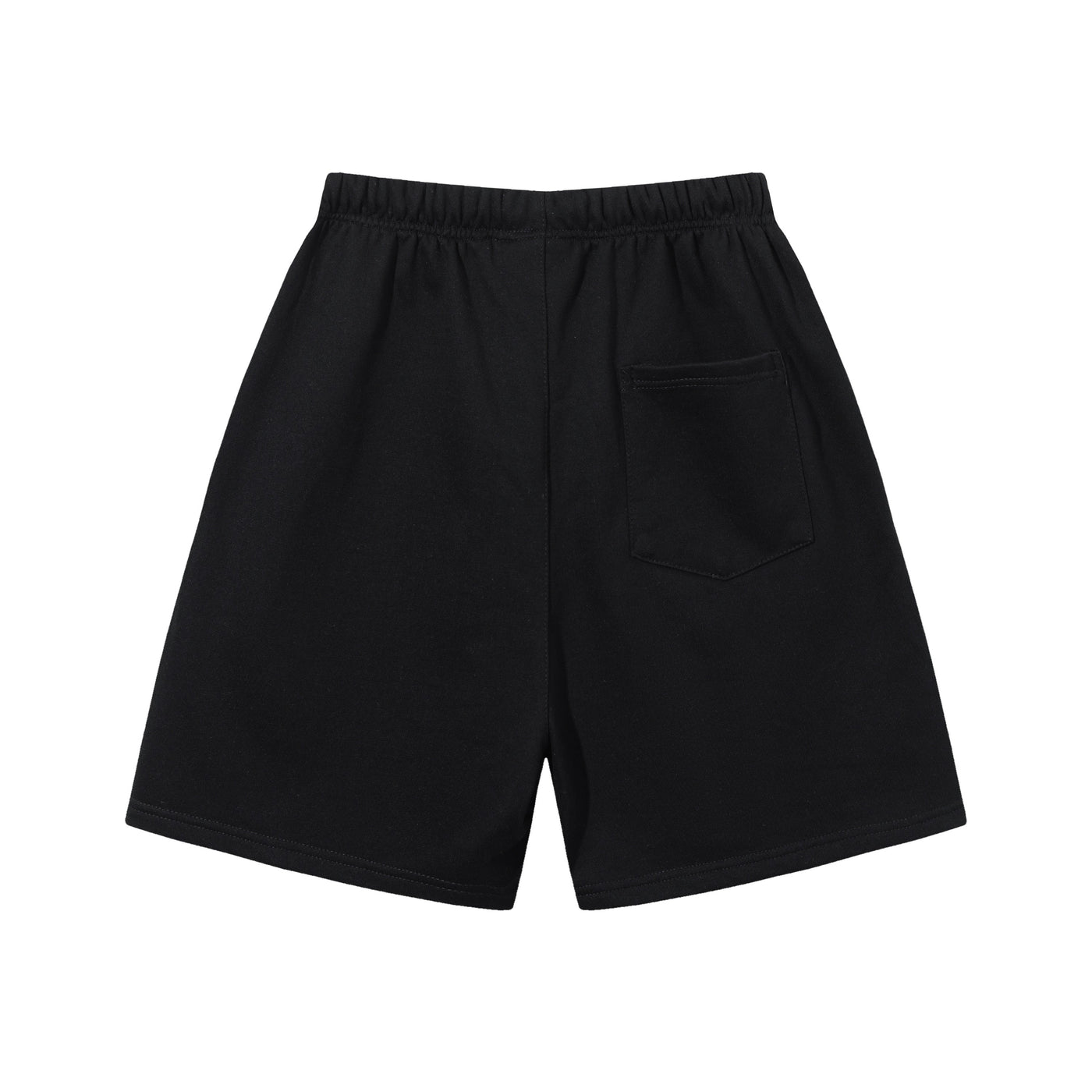 Essentials Shorts Liso Negro Logo Blanco