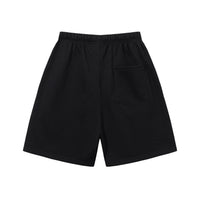 Essentials Shorts Liso Negro Logo Blanco