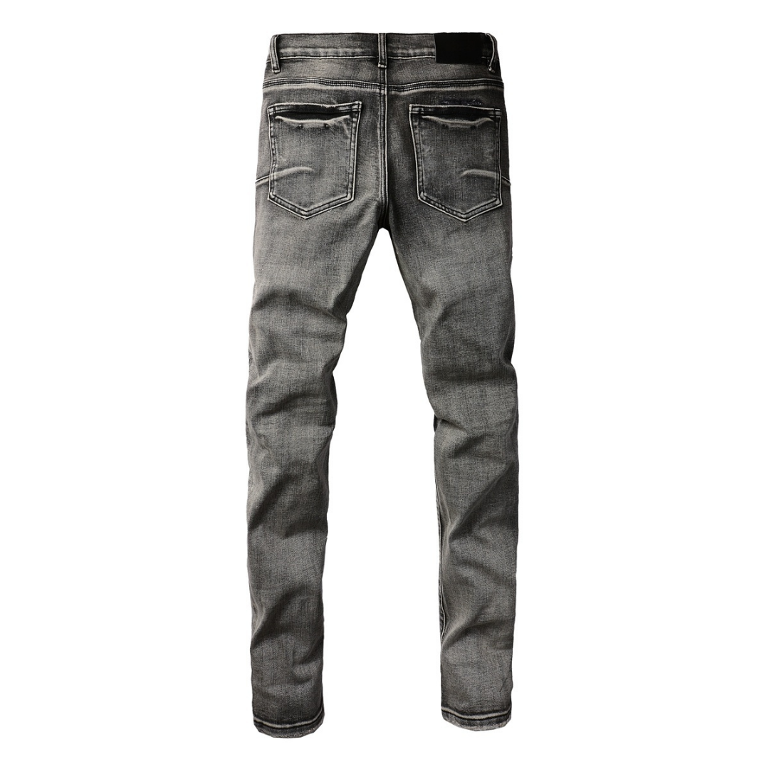 Purple Grey Ripped Jeans Lavado Claro Roturas 2
