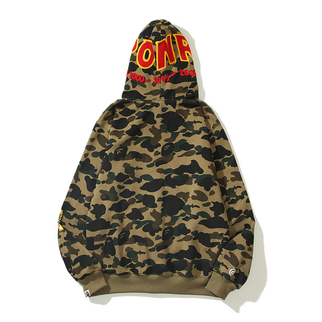 Bape Zip Hoodie Camo Verde Shark