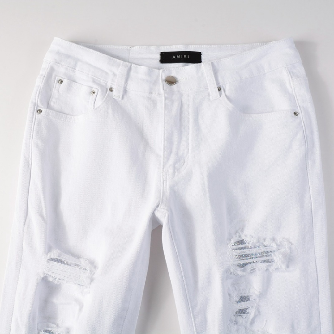 Amr White Ripped Jeans Blanco 2