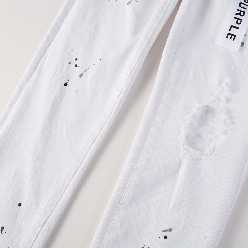 Purple White Paint Jeans