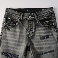 Purple Grey Ripped Jeans Lavado Claro Roturas 2