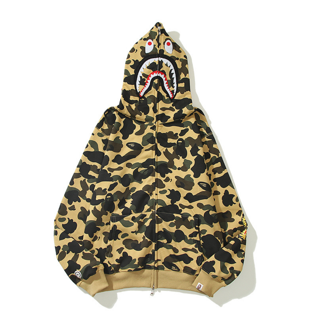 Bape Zip Hoodie Camo Beige