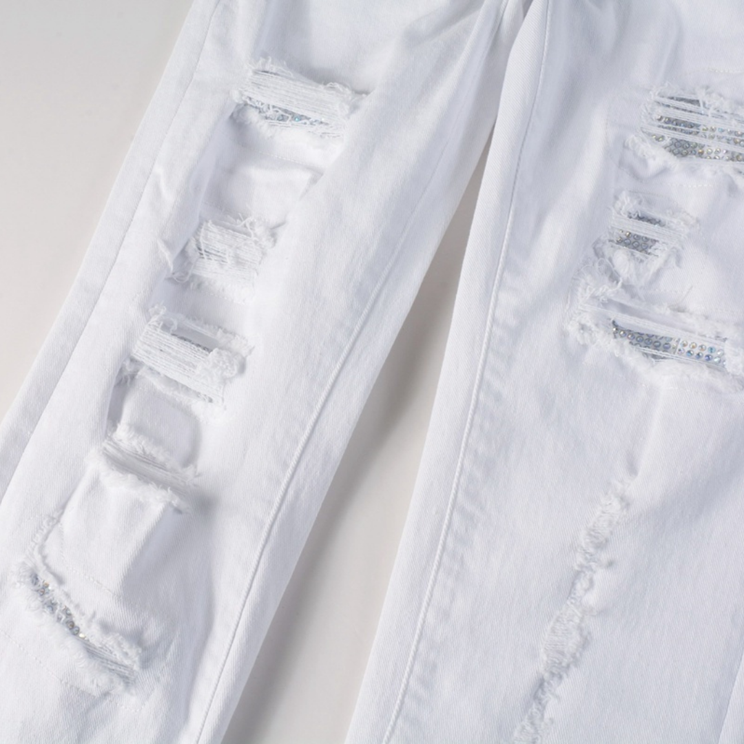 Amr White Ripped Jeans Blanco 2
