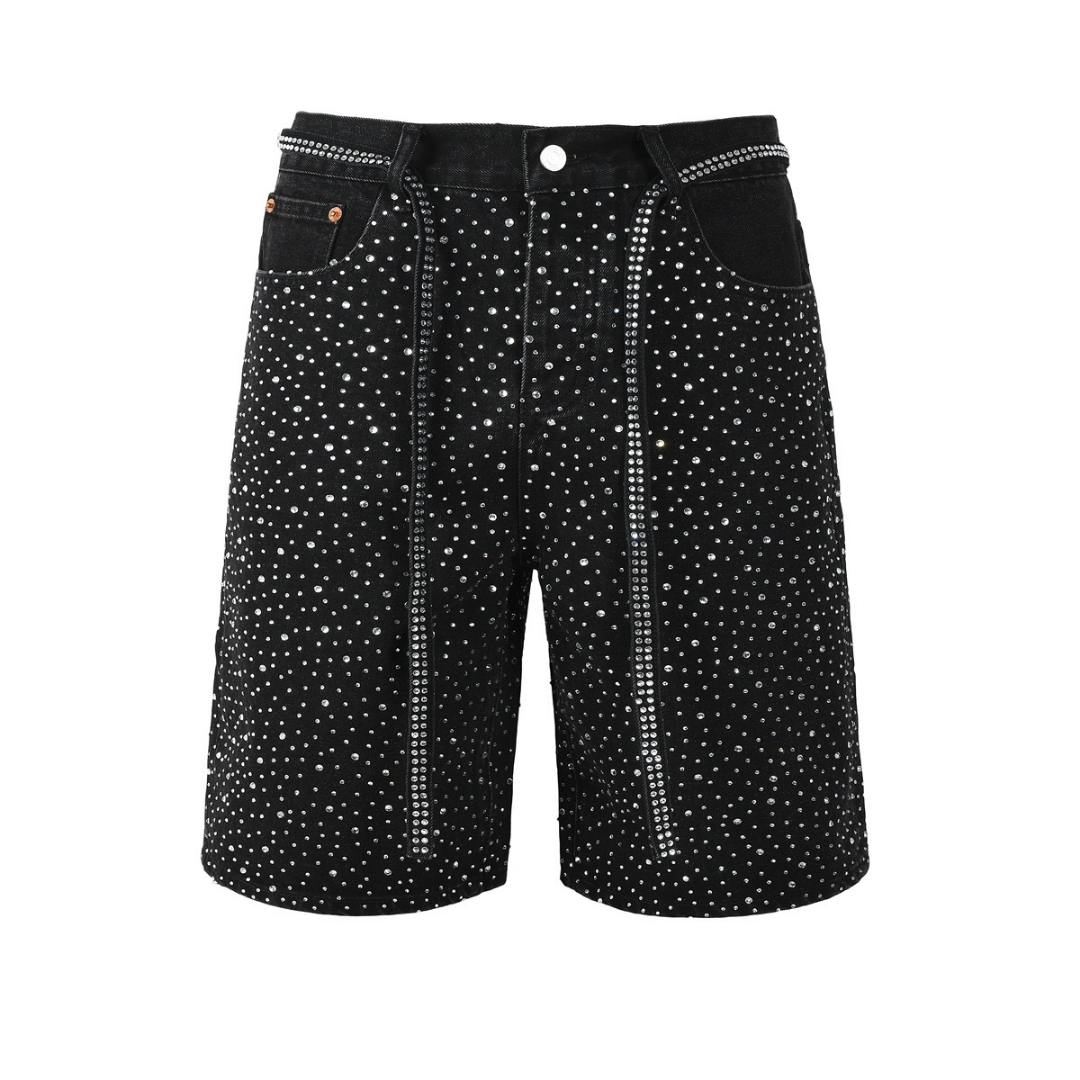 Purple Shorts Estrellas Blanco Negro