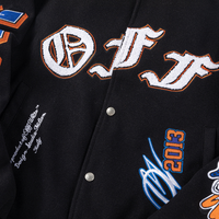 Off-White Off-W Varsity Jacket Negro Logo Blanco